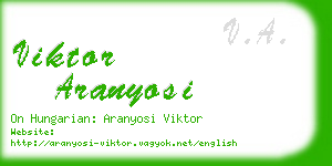 viktor aranyosi business card